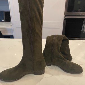 Ron White Olive Stretch Eco Suede Boot Size Euro 38/US 7.5/8 NEW